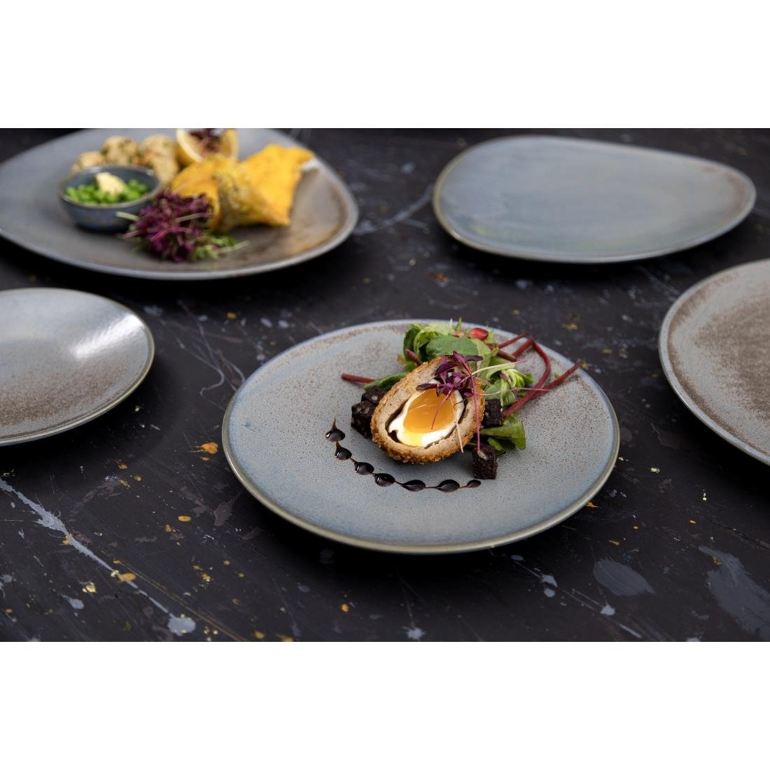 Assiettes plates Olympia Ember Blue 230mm (lot de 6) Assiettes plates Olympia Ember Blue 230mm (lot de 6)