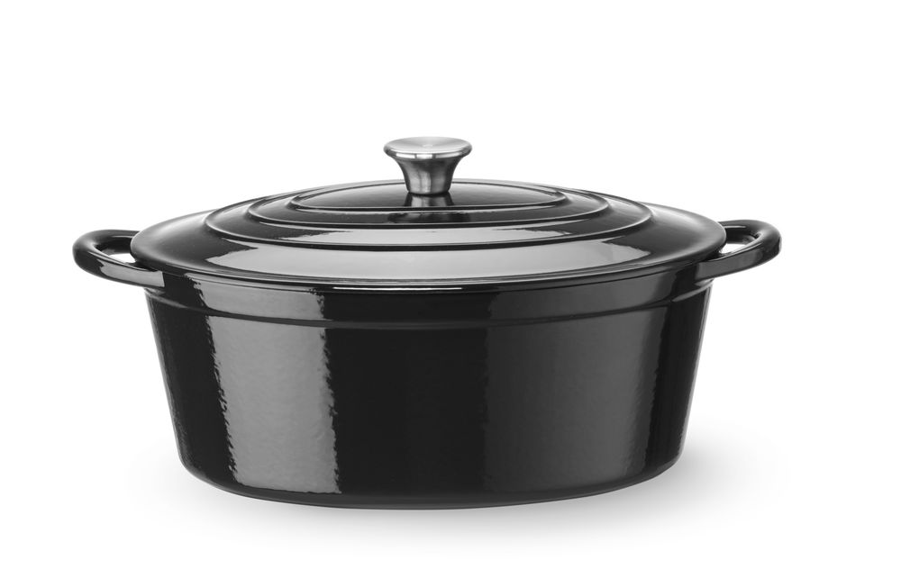 Emaillierter Gusseisentopf - 6,88L - Schwarz - 405x255x(H)134mm