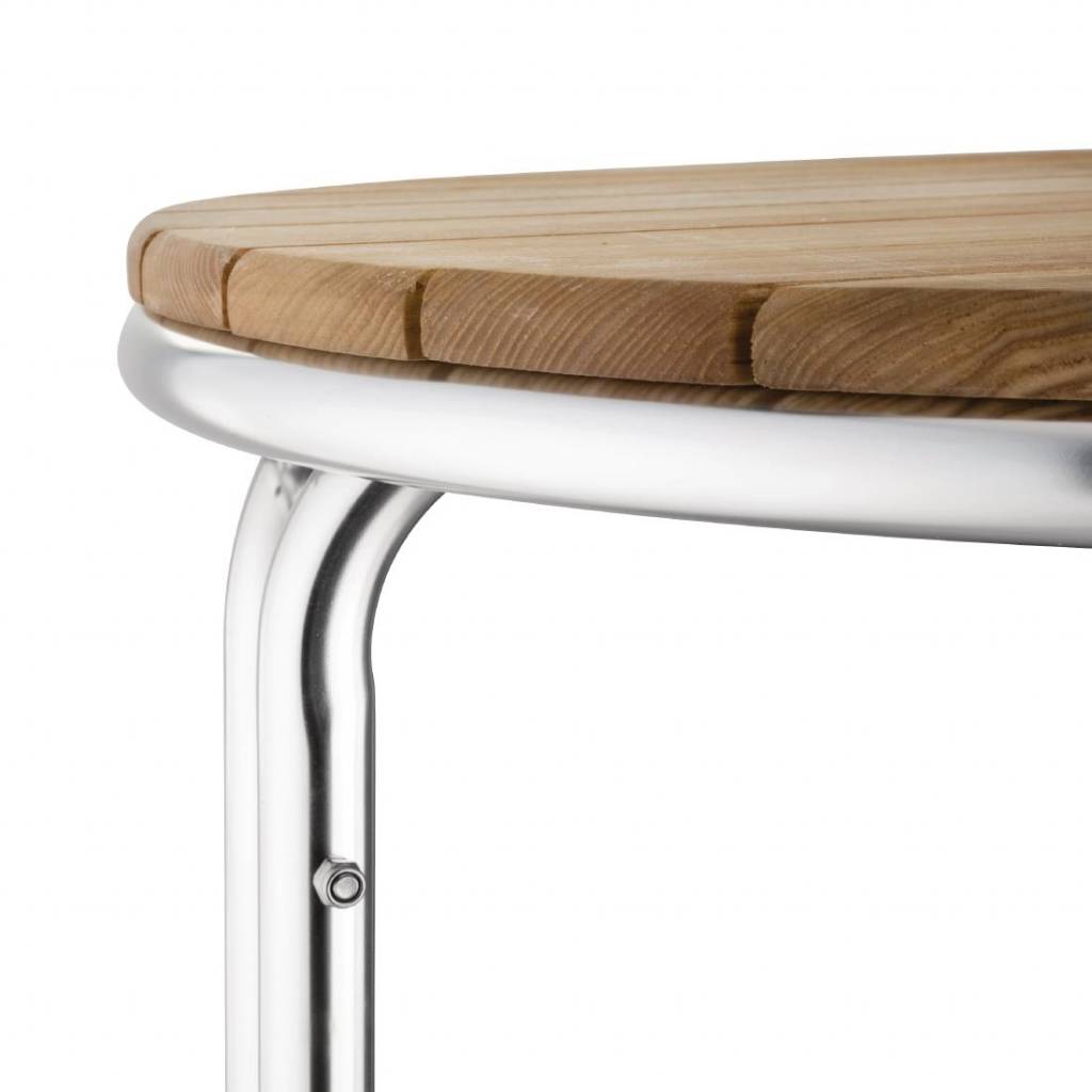Table de Terrasse Ronde | Frêne/Aluminium | Empilable | Ø600x720(h)mm