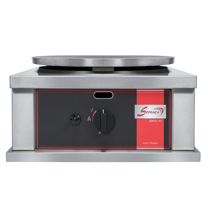 Crêpière gaz carrée professionnelle à usage intensif - Version simple - Diamètre 40 cm - CR1CG40