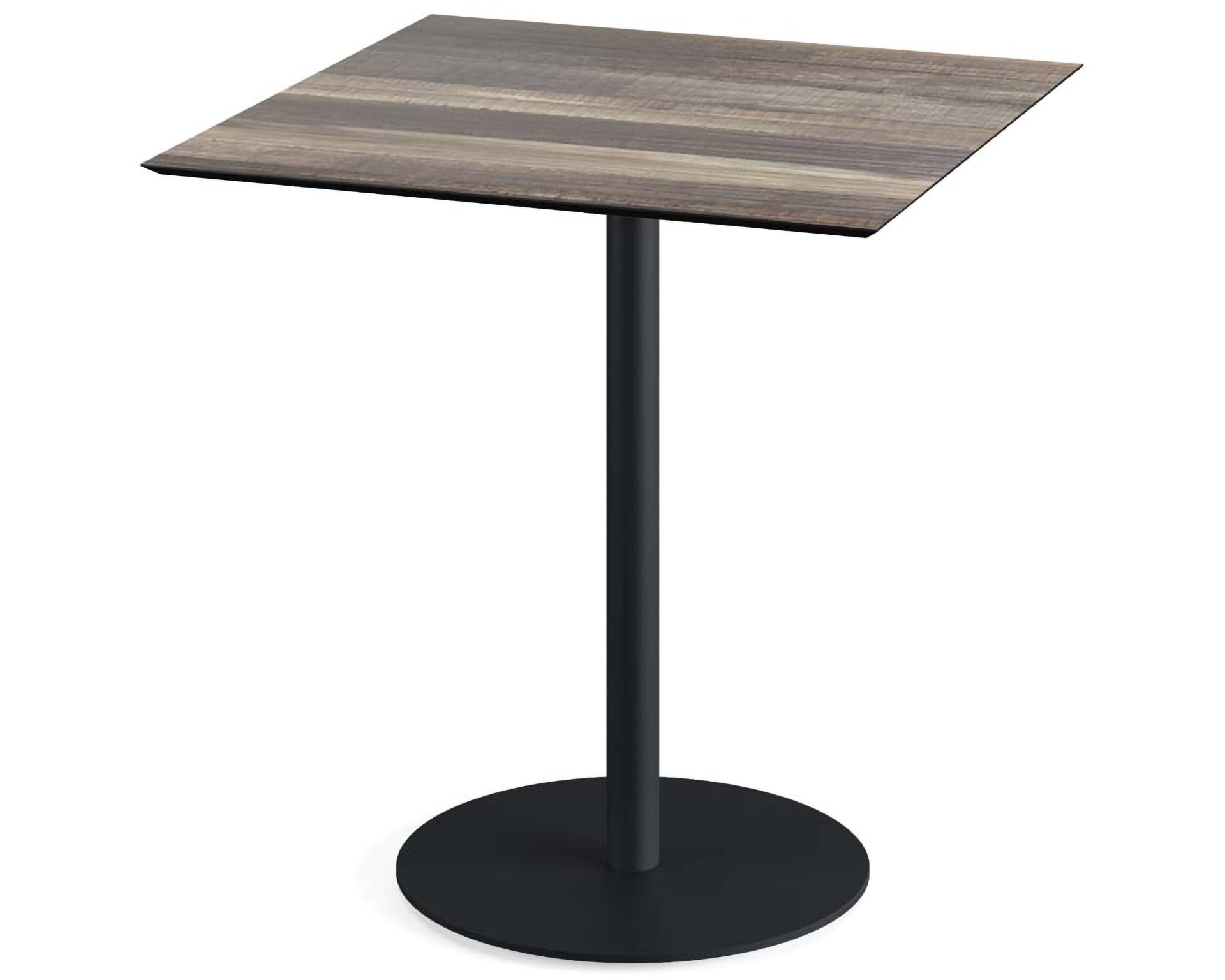Urban Terrassentisch schwarzer Sockel + Tropical Wood HPL Tischplatte 70x70cm