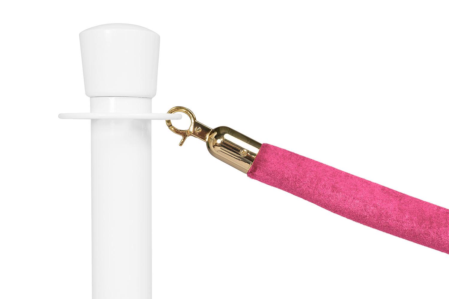 Absperrkordel Standard Velours Pink | Länge 150cm | Messing