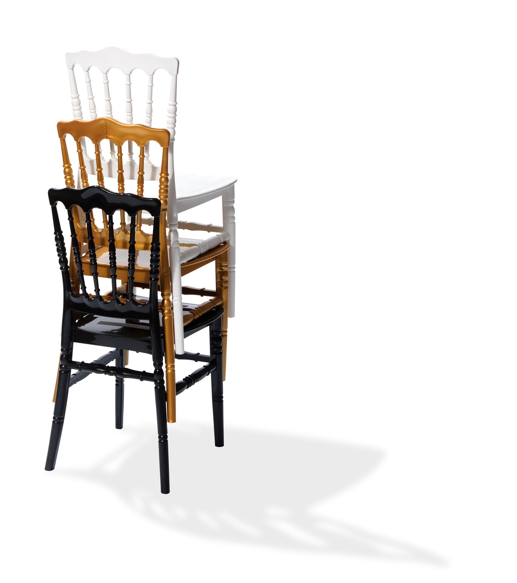 Napoleon chaise empilable Or, Polypropylène, 41x43x89,5cm (BxTxH), incassable, 50400GL