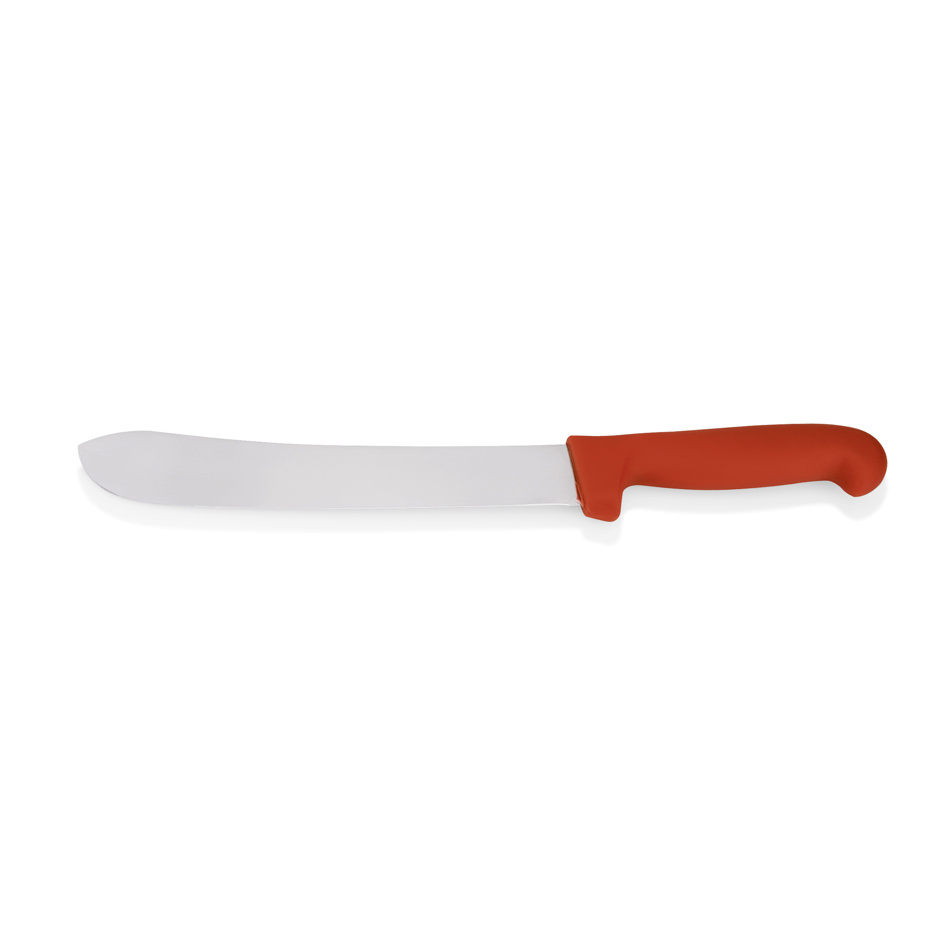 Couteau de boucher HACCP, 38,5 cm, rouge, acier inoxydable, plastique