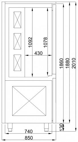 Machine à Glaçons | Refroidisseur à Ventilation | Pro Line | 15x 1/1GN | 800x850x(H)2010mm