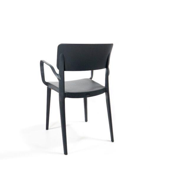Wing chaise en plastique empilable avec accoudoirs, Anthracite, 50921 