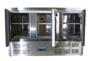 Comptoir Réfrigéré Inox - 3 Portes - 368 Litres - 700(l)x1370(L)x880(h)mm