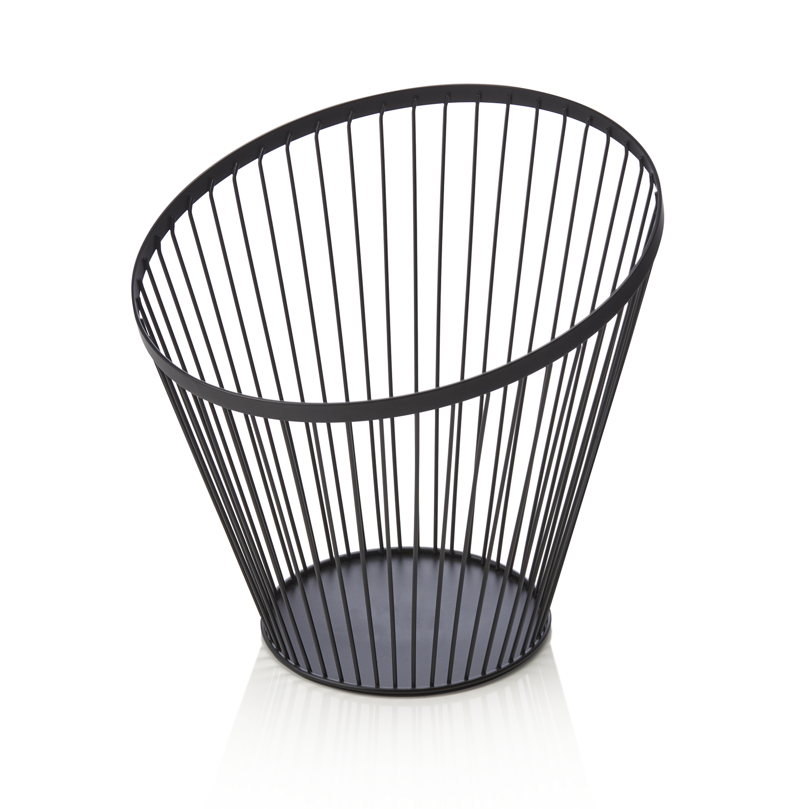 Buffetmand - Ø 28 cm - hoogte 26,5 cm - zwart - gepoedercoat - metaal 