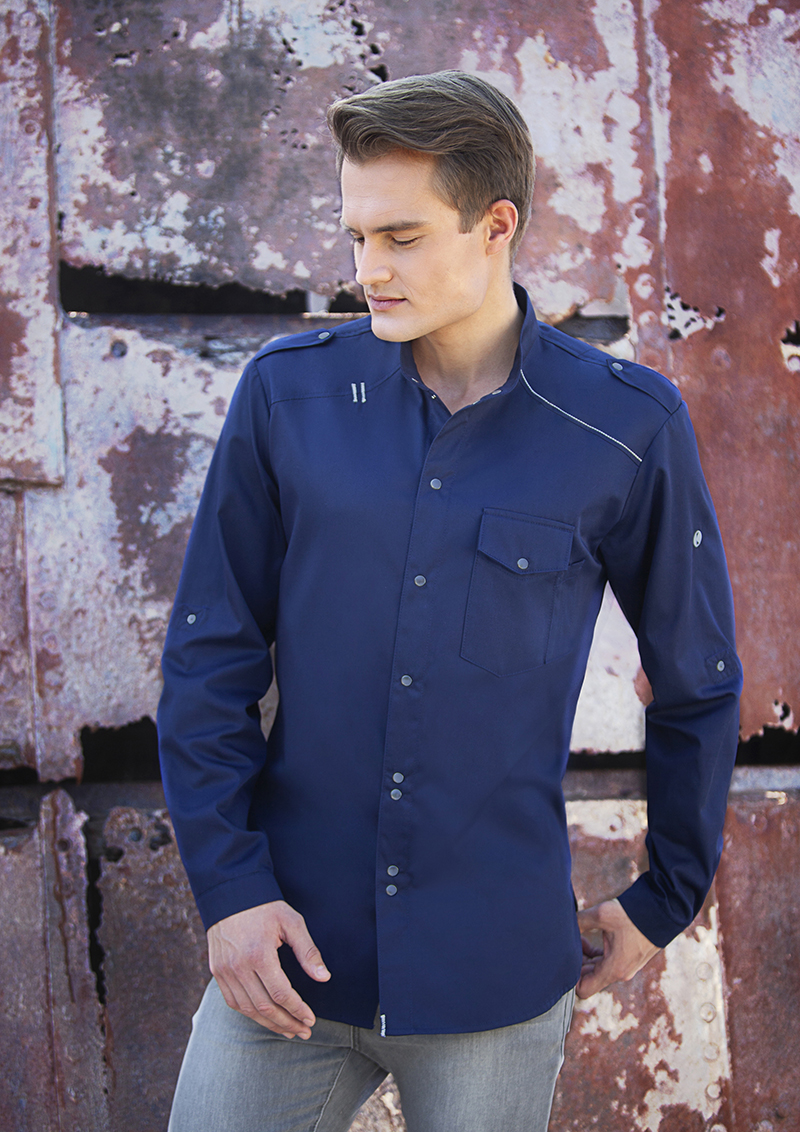 Chemise de cuisine New-Identity - Marine - 50