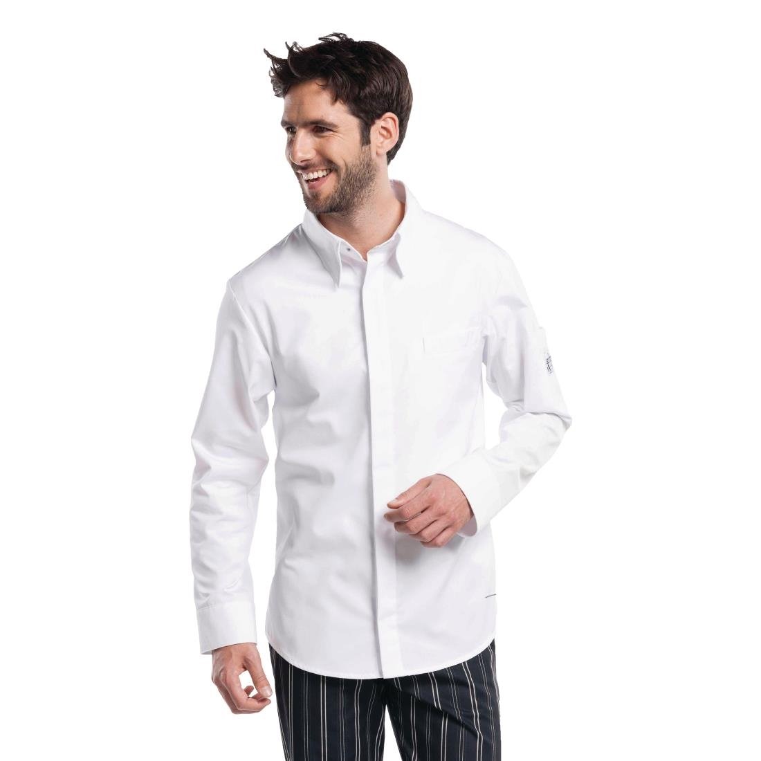 Chaud Devant Chef Shirt Herrenkochhemd lange Ärmel weiß S