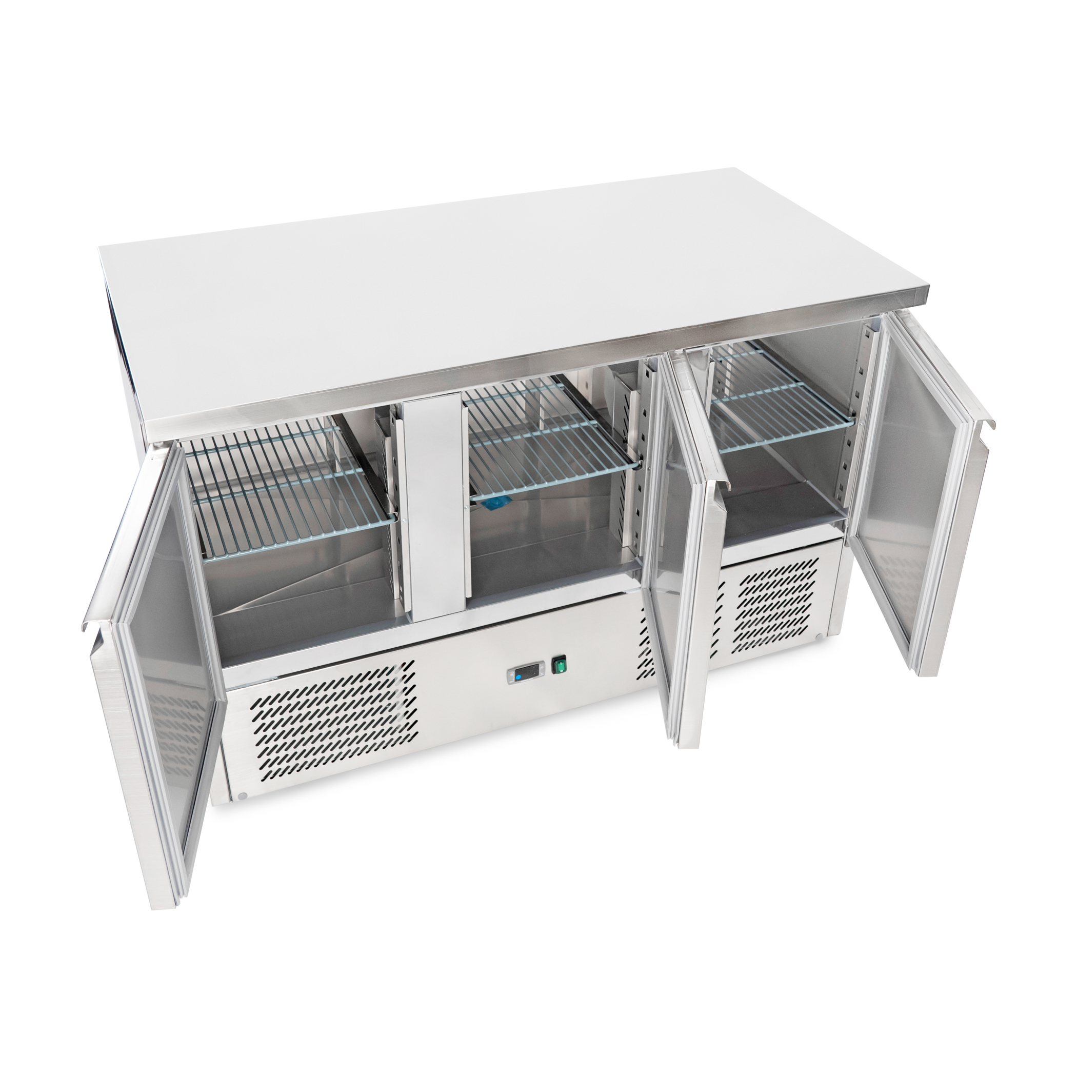 Kühlwerkbank 3-türig - Edelstahl - 137x70x(h)85 cm