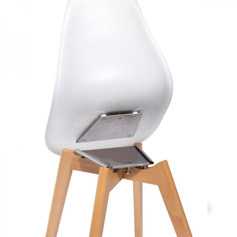 Keeve chaise empilable avec accoudoirs, Noir, structure en bois de bouleau et assise en plastique, 61,5x61x83cm (BxTxH), 505F02SB