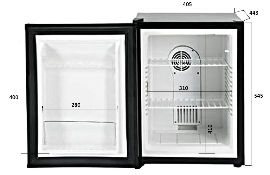 Minibar - Barkoelkast - 40 Liter - 40x44x(h)55cm