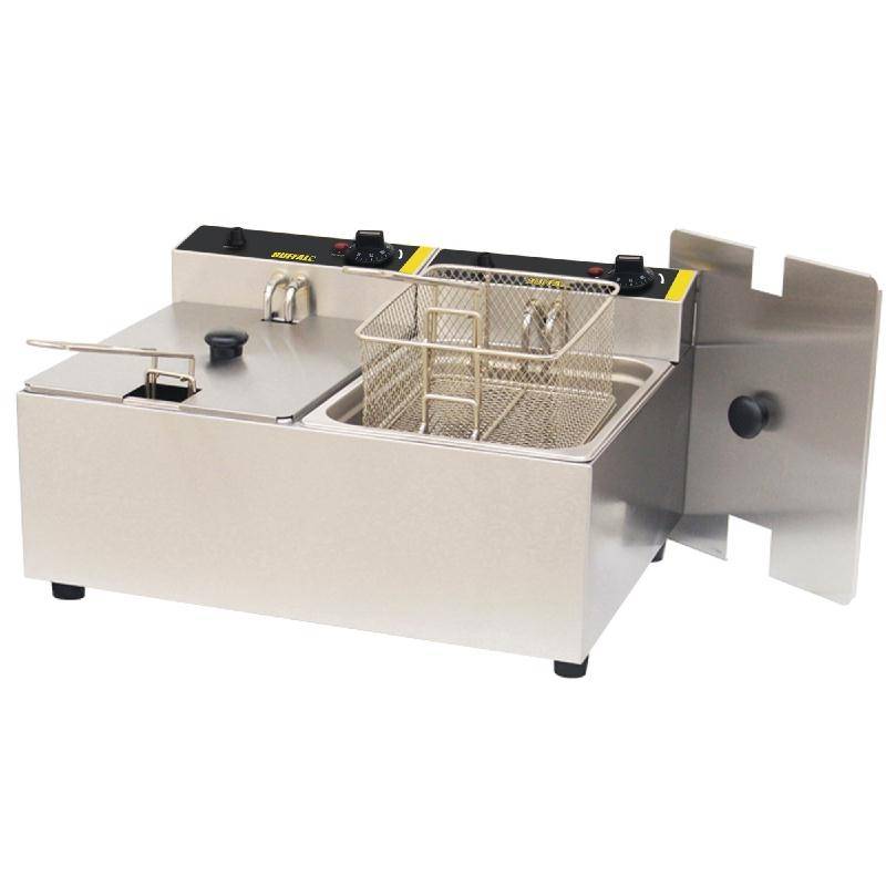 Friteuse Compact | 5+5 Liter | Incl. Manden en Deksels | 2x 2,8kW Friteuse Compact | 5+5 Liter | Incl. Manden en Deksels | 2x 2,8kW