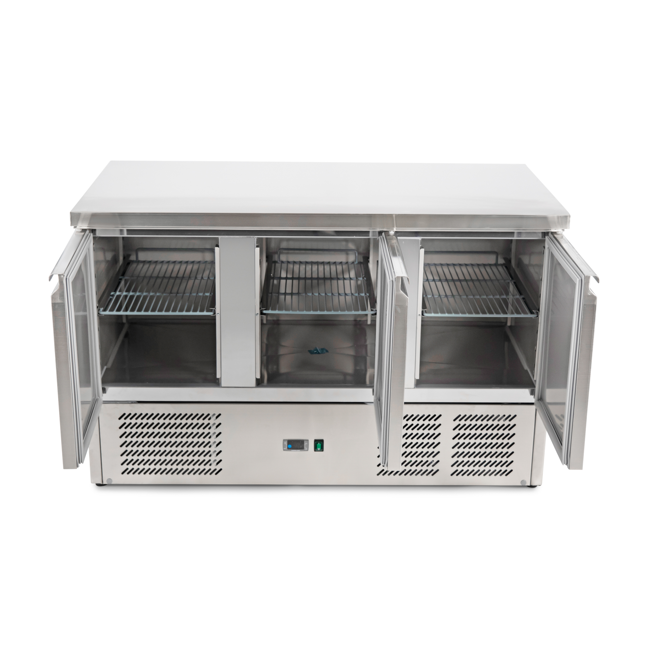 Kühlwerkbank 3-türig - Edelstahl - 137x70x(h)85 cm