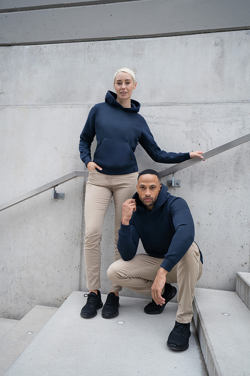 Damen Workwear Sweat Hoodie Soft-Face, aus nachhaltigem Material - Marine - L