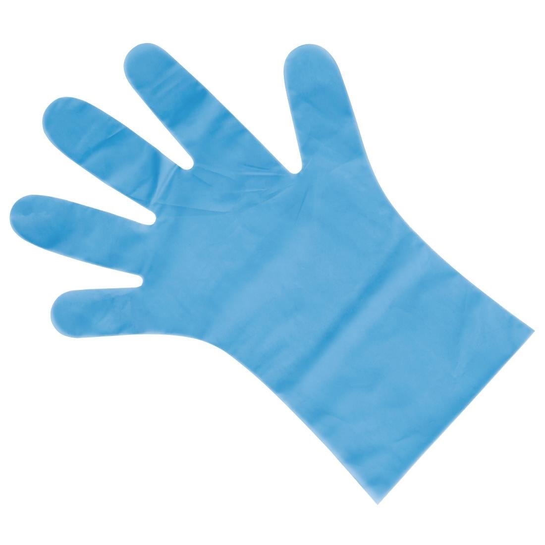 Nisbets Essentials poedervrije TPE handschoenen blauw M (200 stuks)