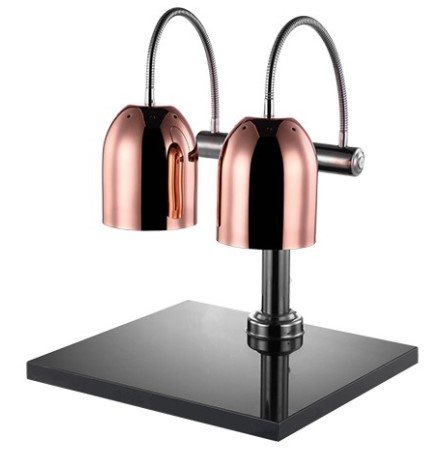 Lampe Chauffante DOUBLE Cuivre | Modèle de Table + Plateau 50x45cm | 650(h)mm | avec Interrupteur!