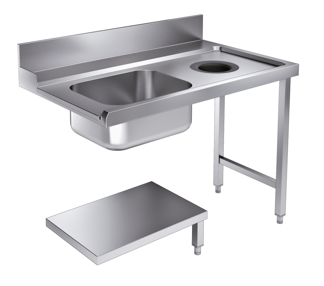 Aanvoertafel Bodemschap Met Afvalgat 1200 Rechts Tbv 7280.0045-0046