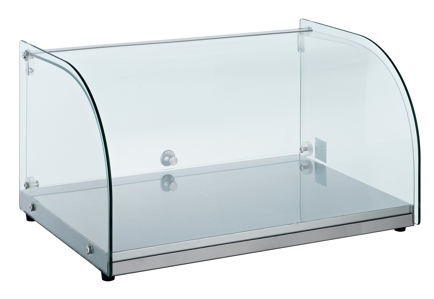 Neutrale Vitrine | Gebogen Glas | 25 Liter | 554x376x(H)305mm
