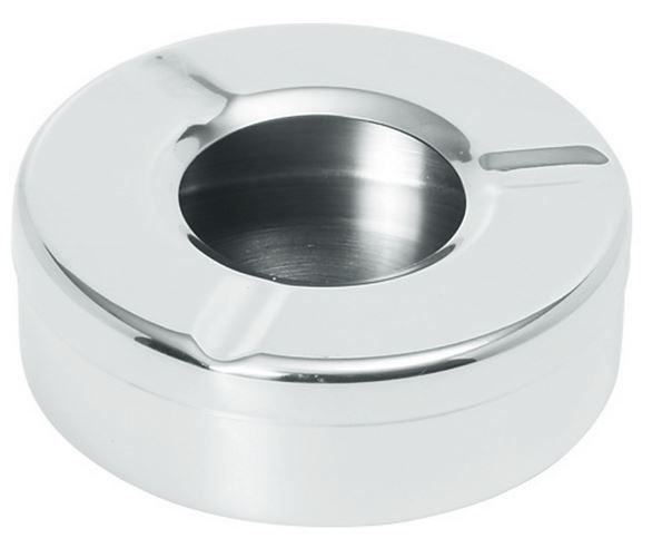 Cendrier Inox + Couvercle - Ø90x28(h)mm