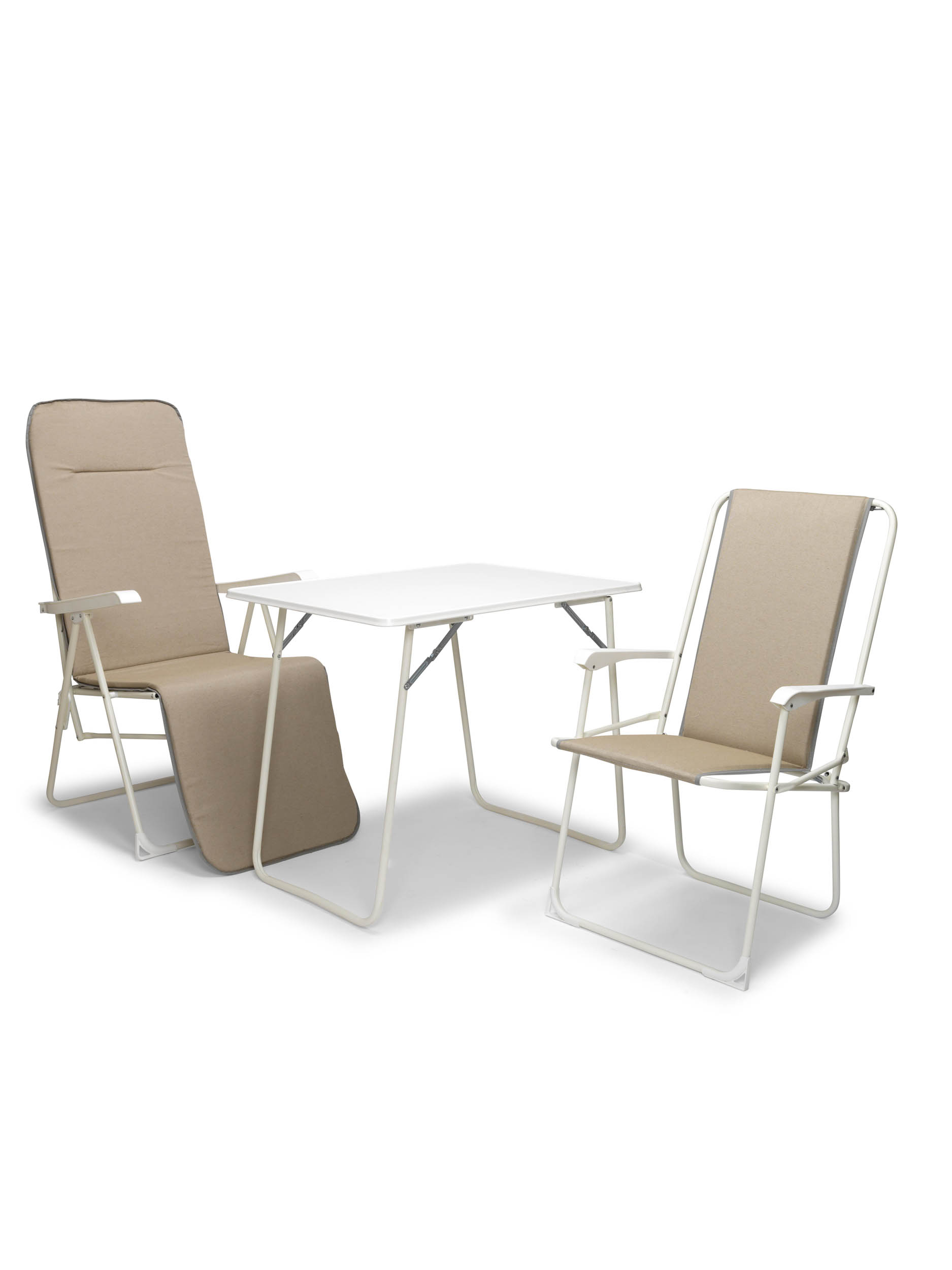 Chiemsee  Relaxstoel camping Wit - Beige