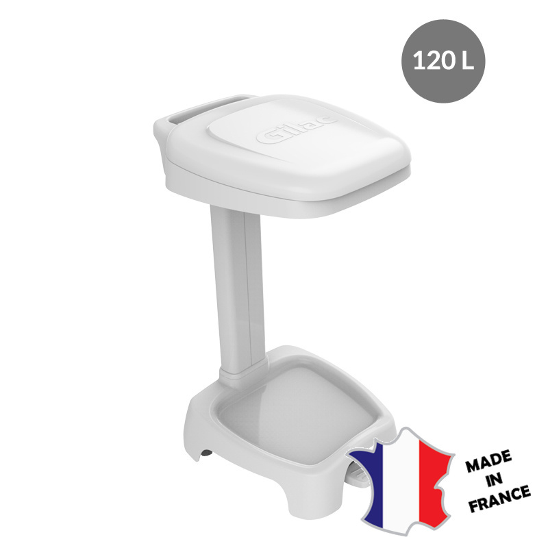 Support sac 120 L + couvercle blanc | 640(l)x500x970mm Support sac 120 L + couvercle blanc | 640(l)x500x970mm
