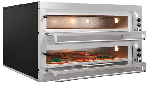Pizza Oven Dubbel Elektrisch | 2 x 9 Pizza's Ø33cm | 400V | 24kW | 1310x1270x(H)760mm