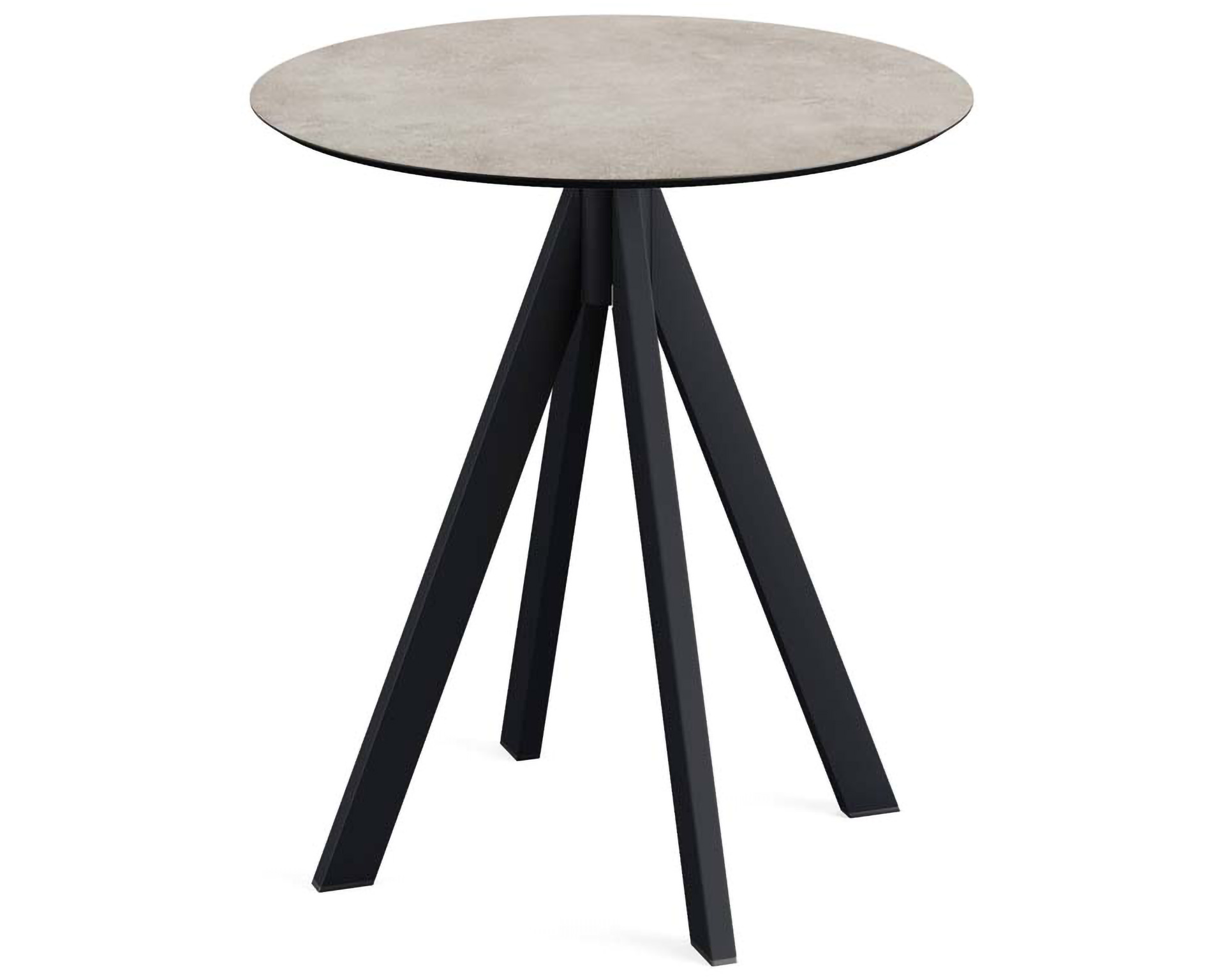 Infinity terrastafel zwart frame + Moonstone HPL tafelblad tafelblad Ø70cm