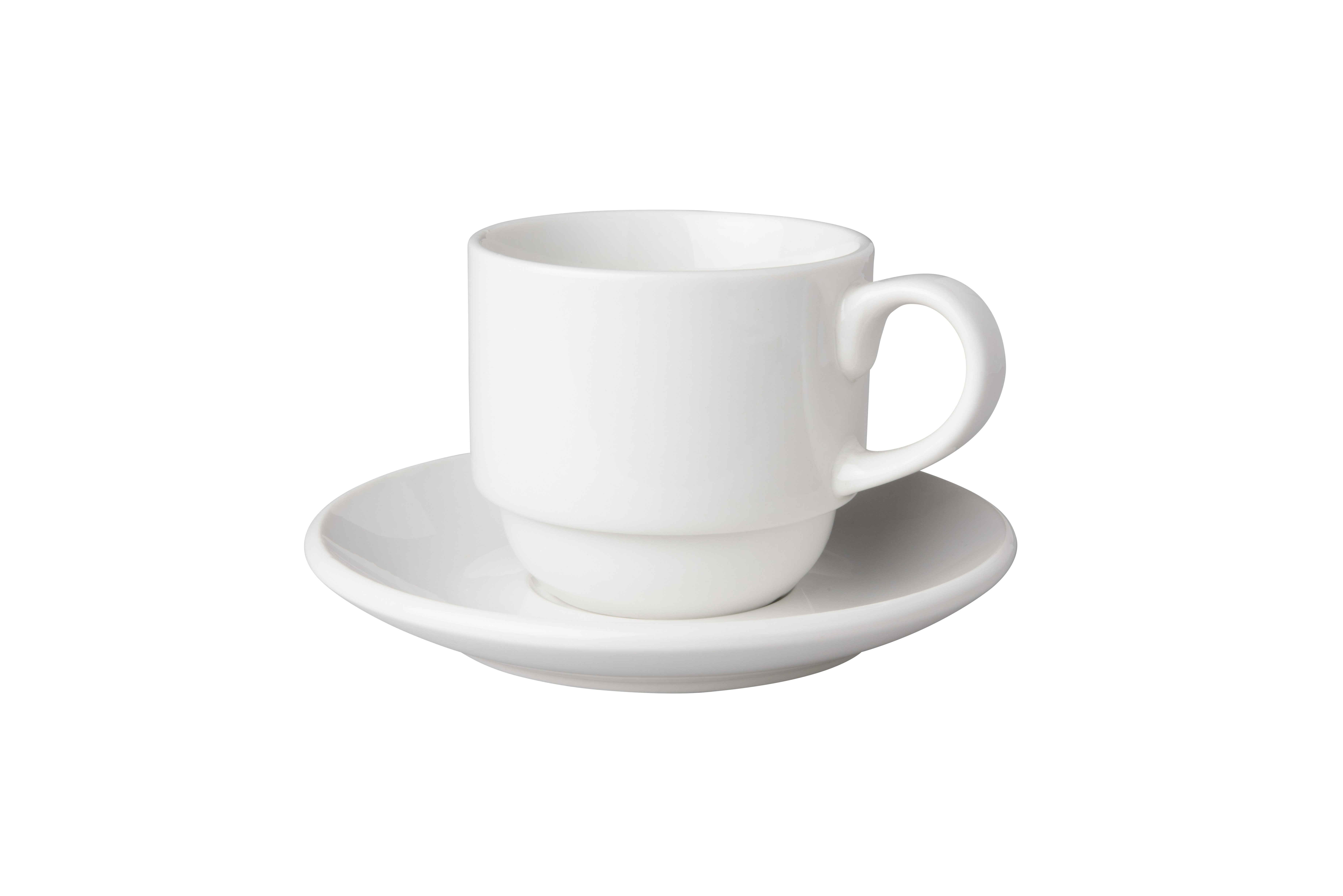 Kop en schotel Budgetline Breed 20 cl 13.5 cm Wit Porselein