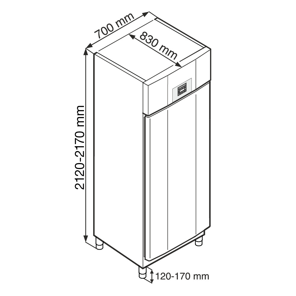 Liebherr - Armoire Positive GN2/1 - Cuve Inox Emboutie - Sans Groupe - 597L