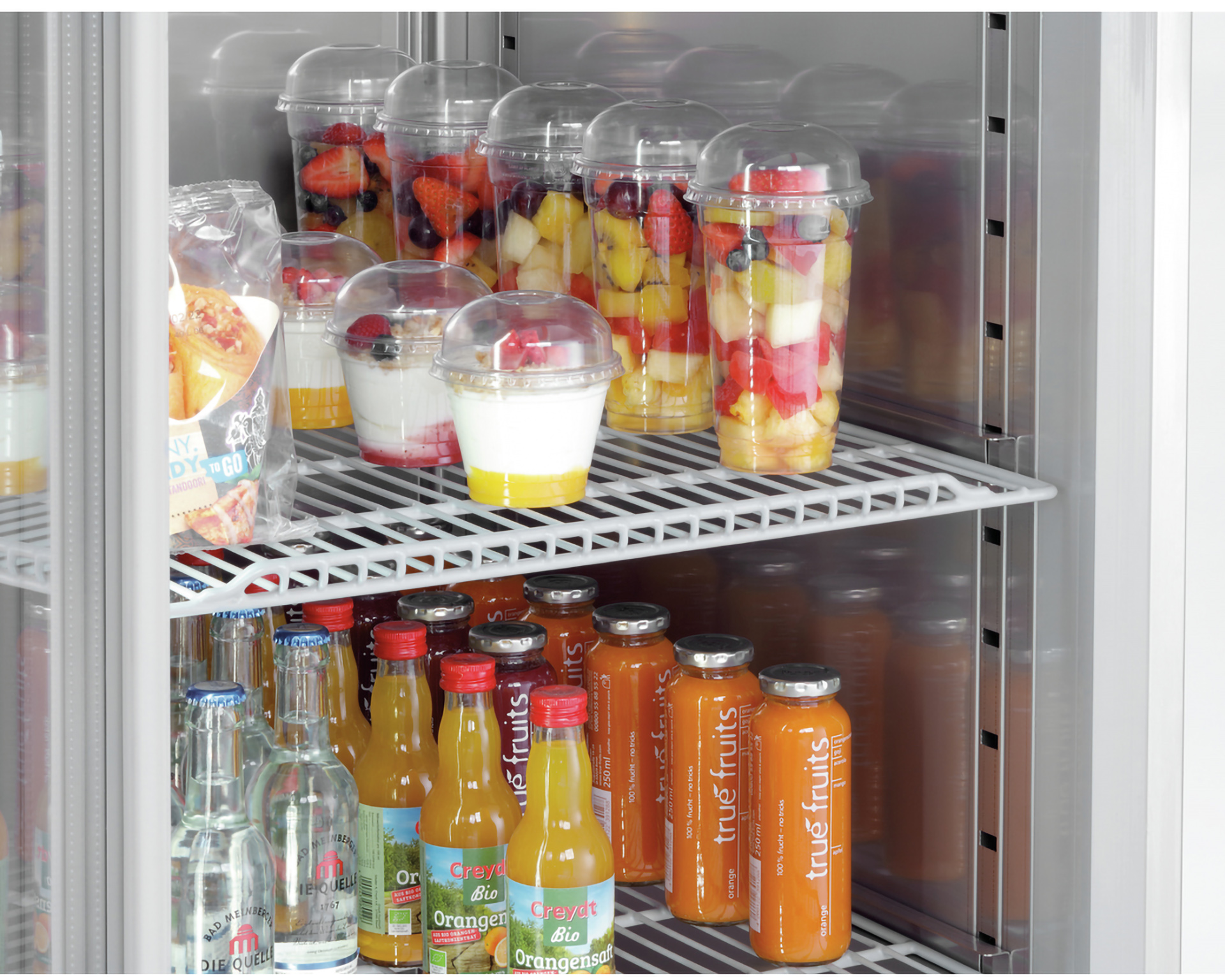 RVS koelkast 461L - Glazen deur