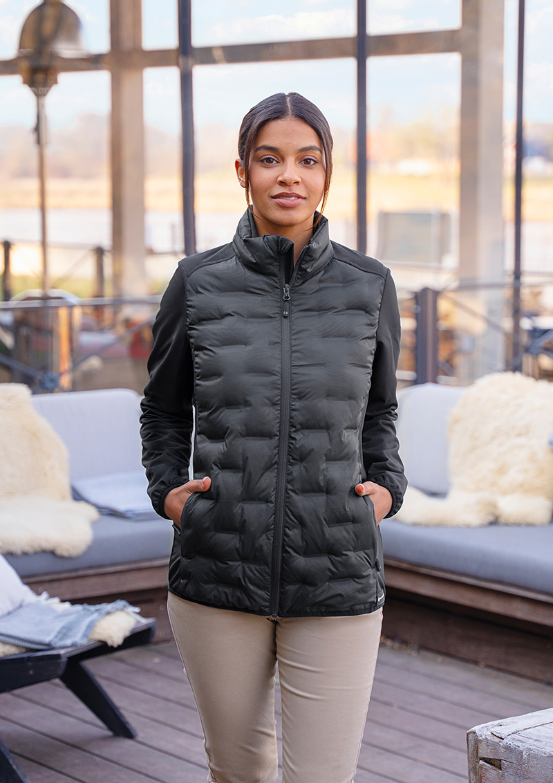 Dames Hybride Jas Outdoor-Pro, Gemaakt Van Duurzaam Materiaal - Zwart - S