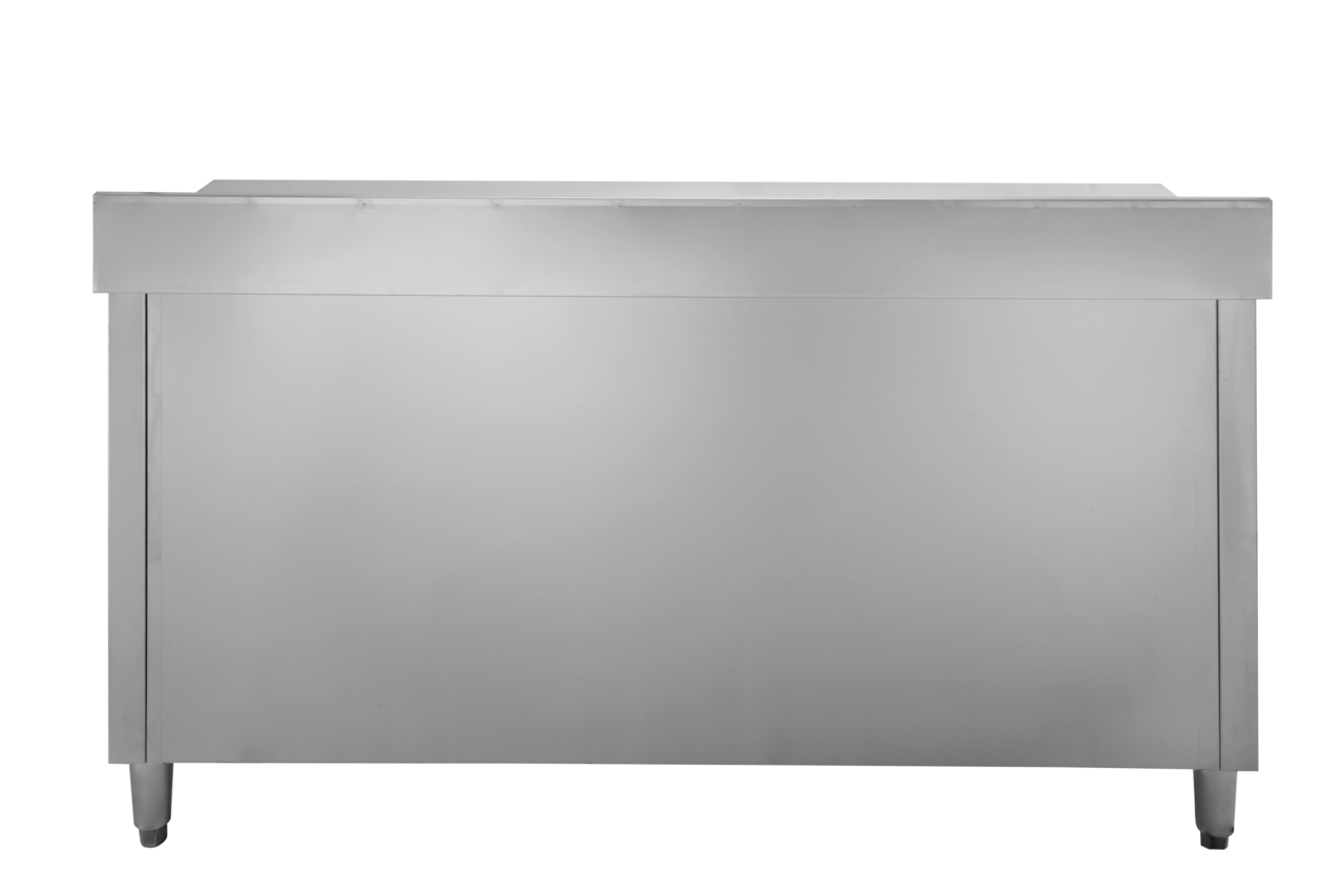 Armoire de travail en inox Basic 200x70 avec dosseret 100 mm