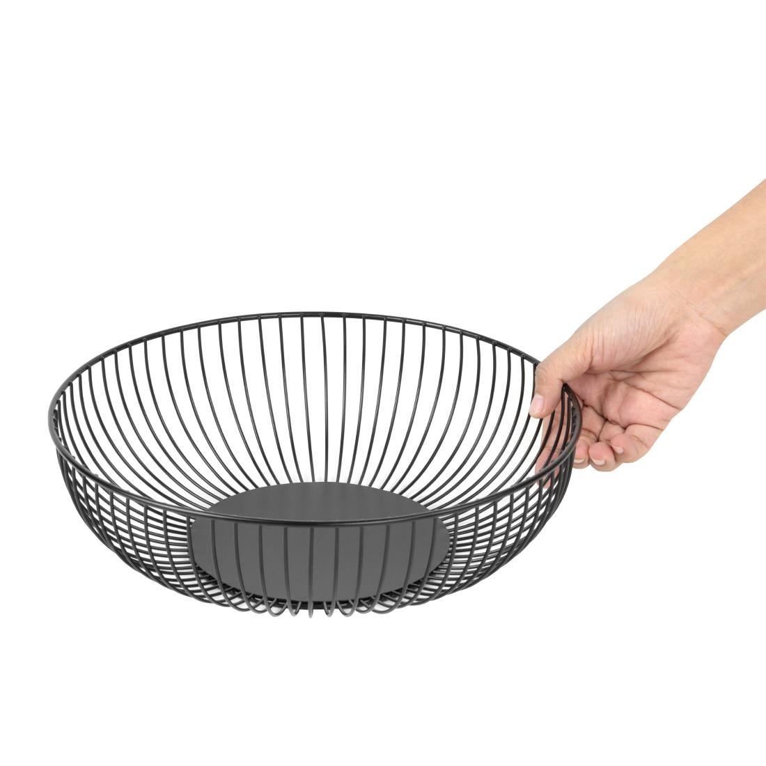 Olympia Wire Food Display Bowl Rund Schwarz 285x85mm