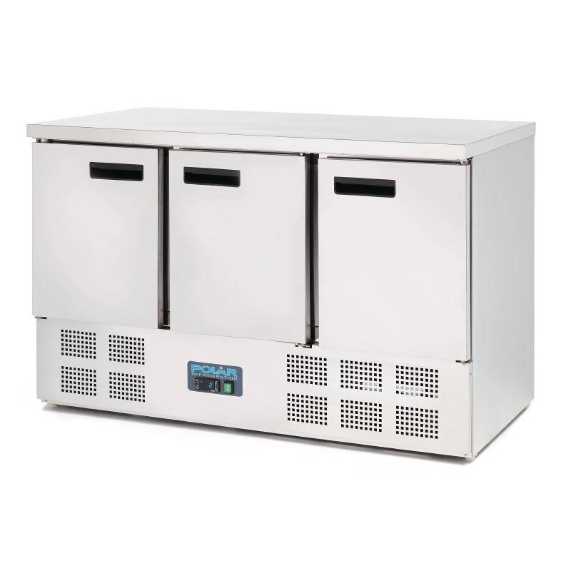 Comptoir Réfrigéré Inox - 3 Portes - 368 Litres - 700(l)x1370(L)x880(h)mm