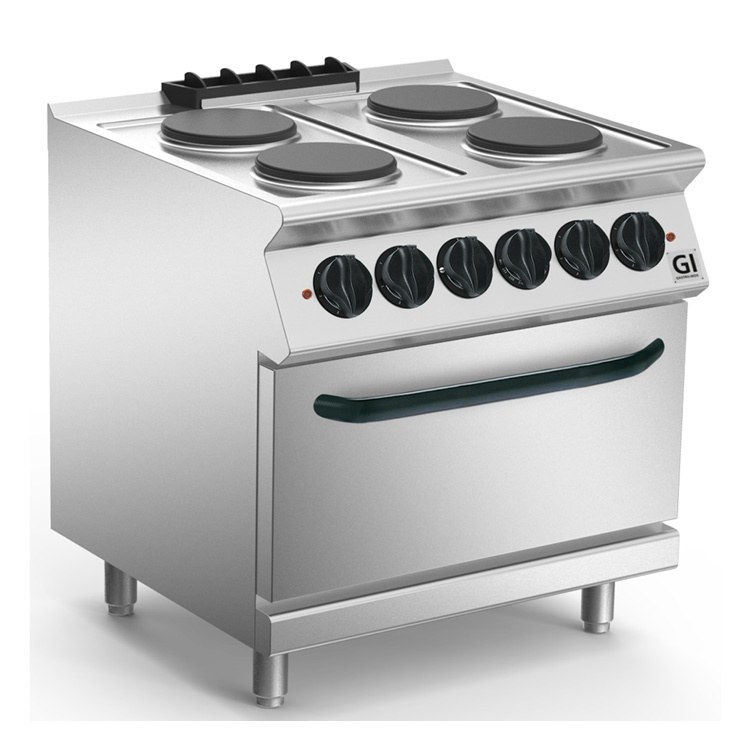 700 HP Kooktoestel 4 Ronde Platen | Elektrische Oven GN1/1 | 14,6 kW | 800x730x(H)870mm