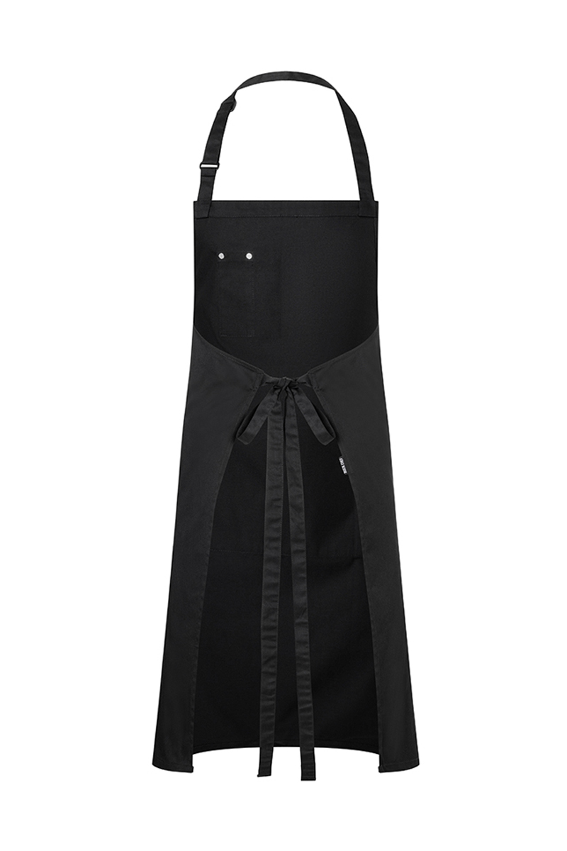 Latzschürze ROCK CHEF-Stage2 mit Schnalle und Taschen - Schwarz