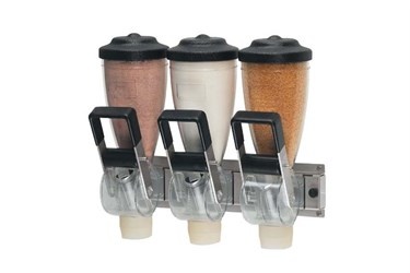Dry Product Dispenser Enkel | 3x 1 Liter | Geschikt voor Vaste Droge Eetwaren | Porties Tussen 7 en 60ml