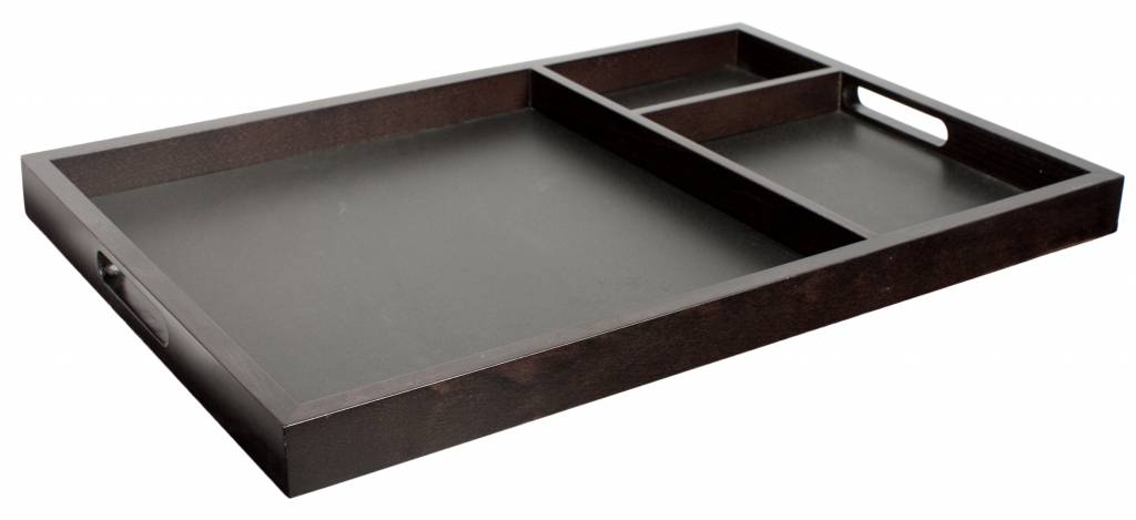 Plateau De Service Marron Foncé - Divisé en 3 Parties - 600x400x40(h)mm