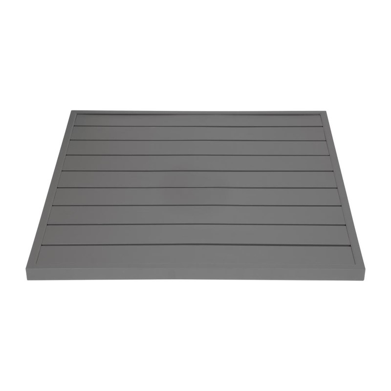 Plateau de Table Carré en Aluminium Bolero Gris Foncé - 70x70cm