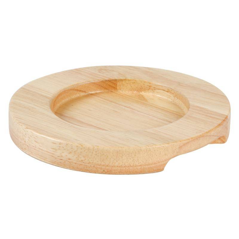 Runde Holzbrett für Servierpfanne | Heveaholz | Erhältlich in 2 Größen