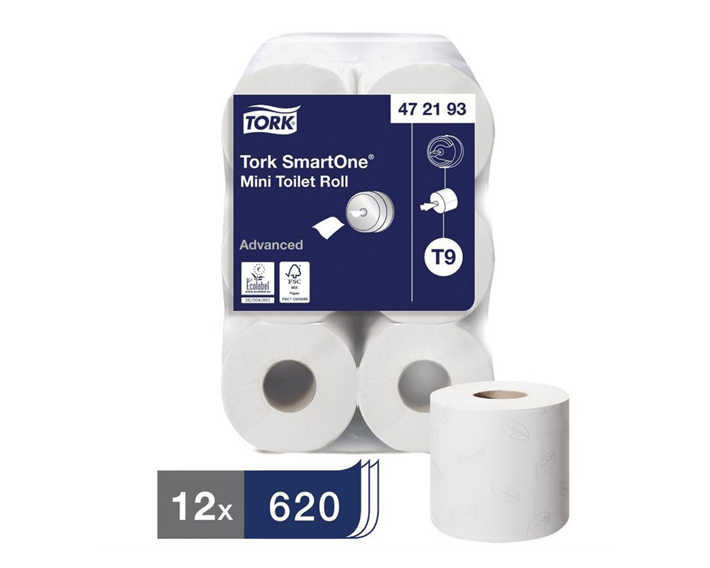 Mini rouleaux de papier toilette Smart One Tork (Pack 12)