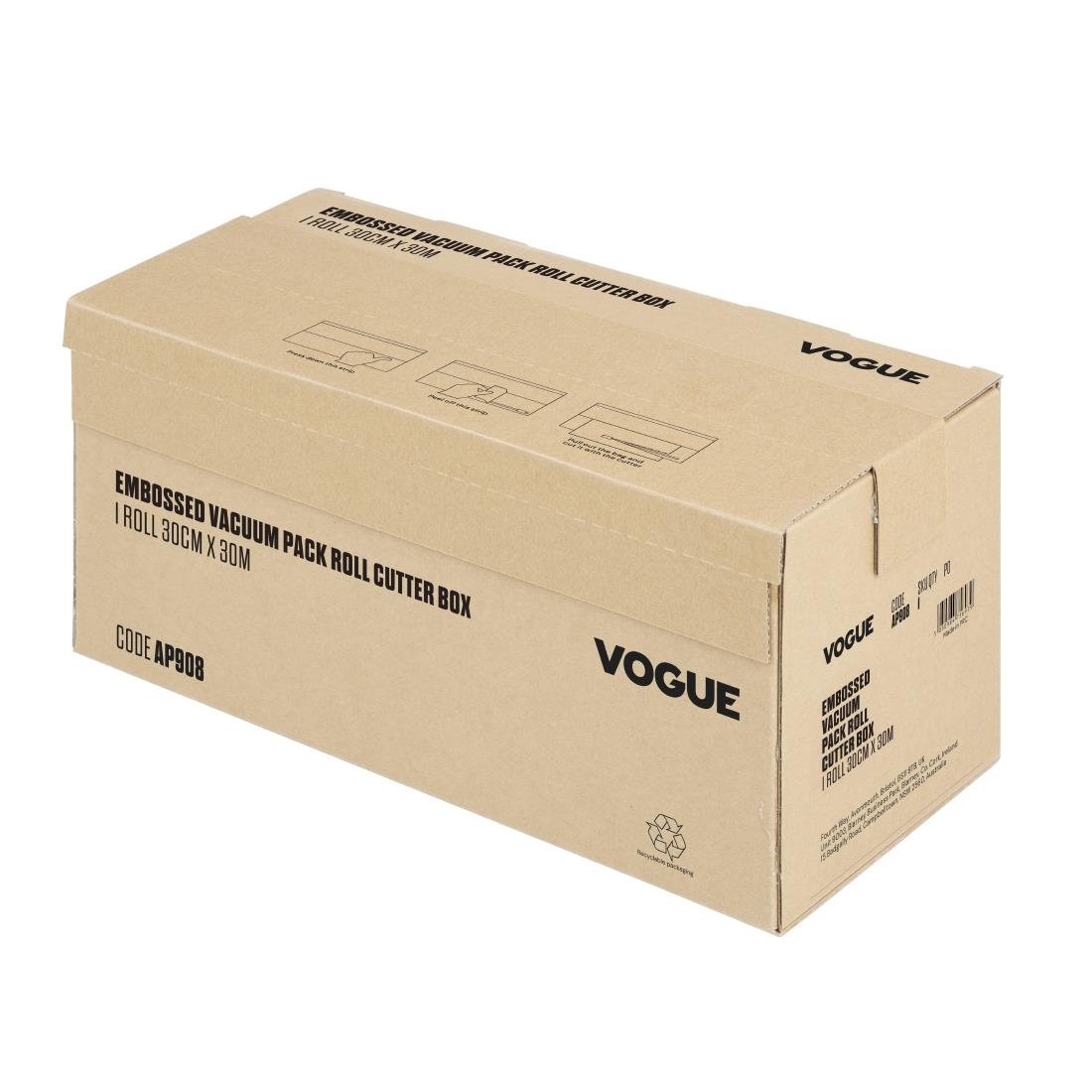 Vogue Vakuumierbeutel Rolle mit Schneidefunktion, 300 mm breit, Kartonbox