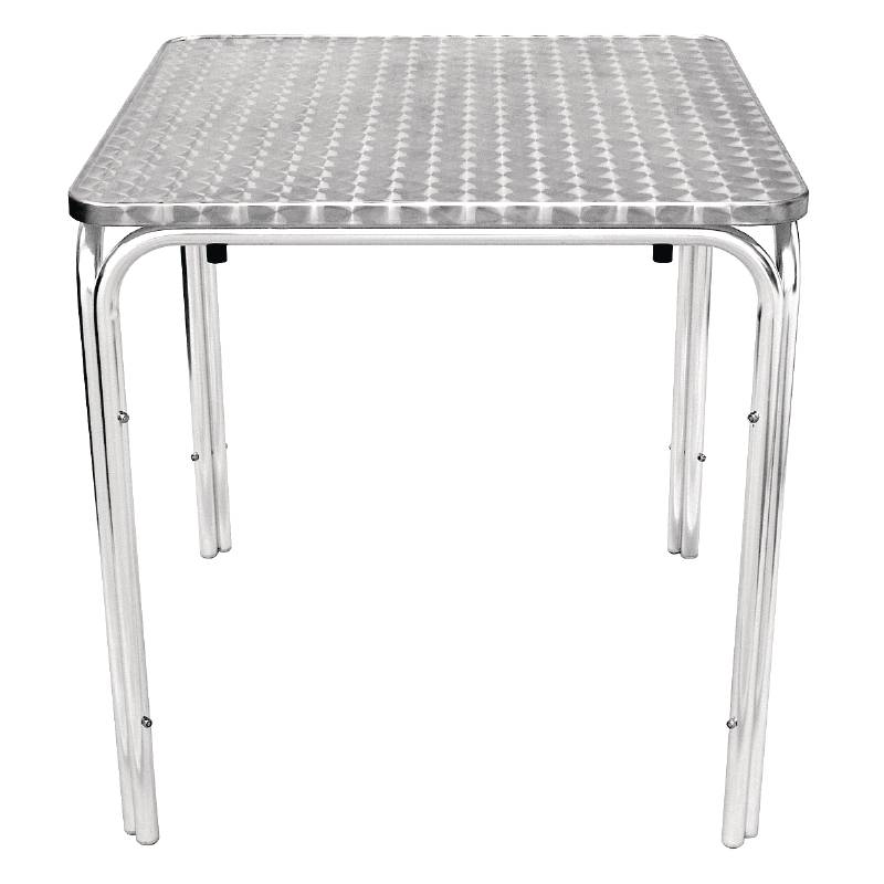 Table empilable - Plateau en inox - 70x70x (h) 72cm