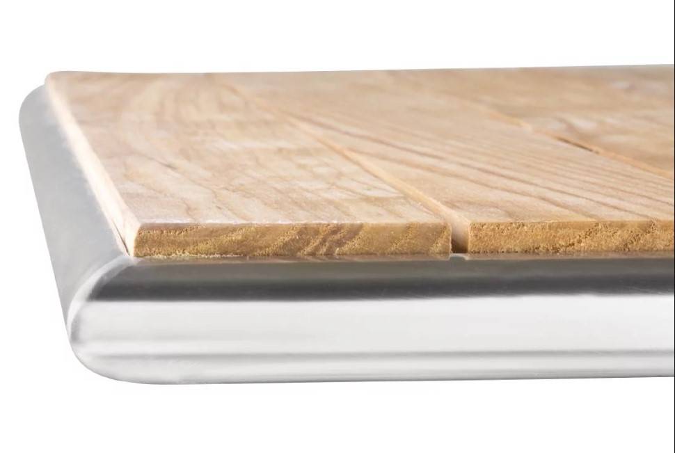 Bistrotafel Opklapbaar Vierkant | Aluminium/Essenhout | 600x600x730(h)mm
