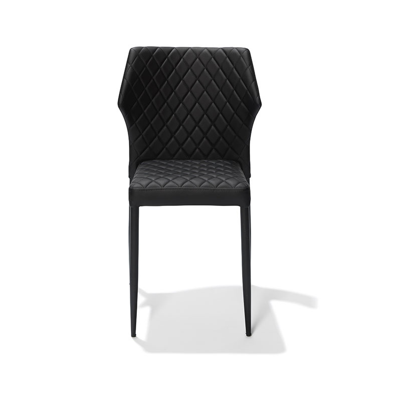 Louis chaise empilable, Noir, revêtement en cuir synthétique, ignifuge, 49x57,5x81,5cm (BxTxH), 52003