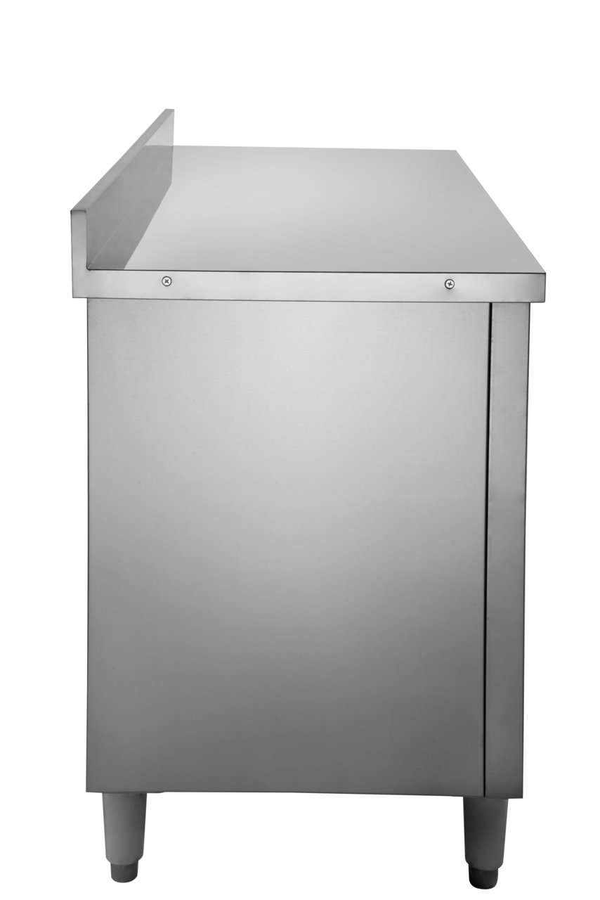 Armoire de travail en inox Basic 100x70 avec dosseret 100 mm