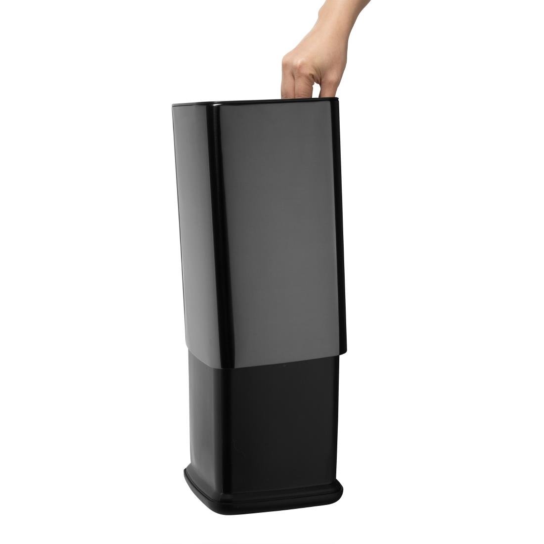 Bolero Quadratischer Mülleimer Titanium Schwarz 7Ltr