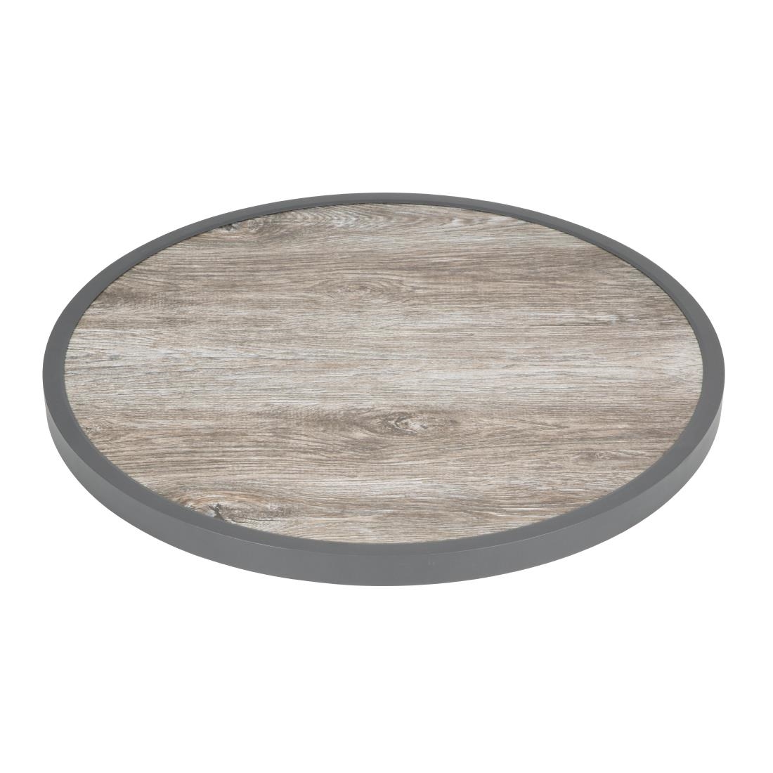 Bolero Fiberglas-Tischplatte, rund, Holzoptik, 580 mm